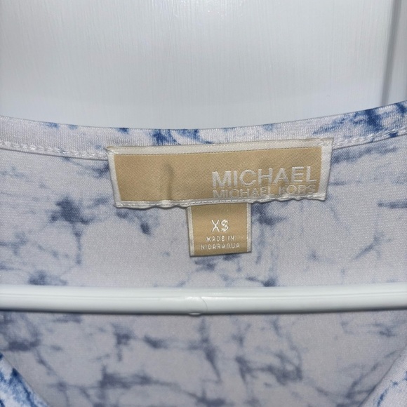 Michael Kors Blue White Tie Dye Cowl Neck Sleeveless Top XS - Picture 2 of 4